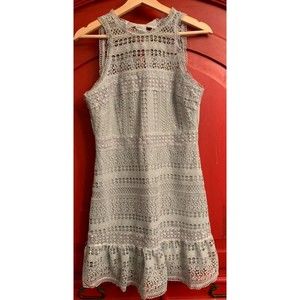 Anthropologie FoxieDox STUNNING Sky Blue Lace Dress Fully Lined  Dry Cleaned M